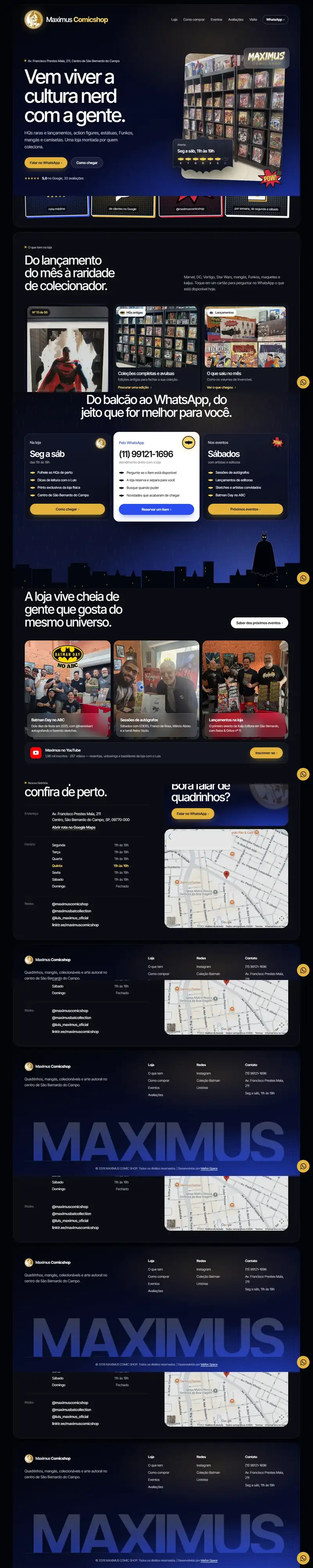 Site de Maximus Comic Shop