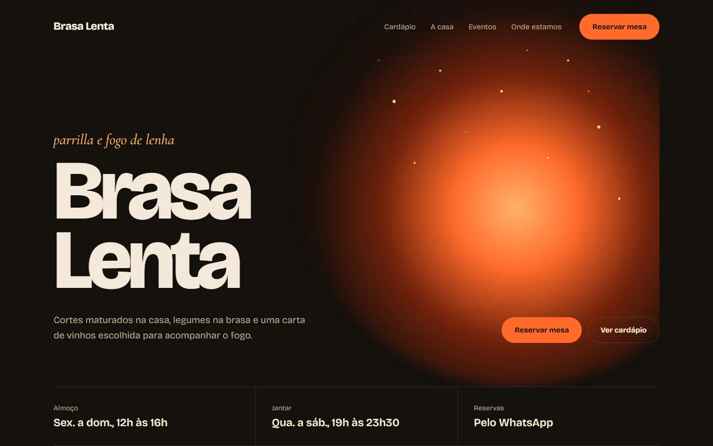 Site conceito Brasa Lenta